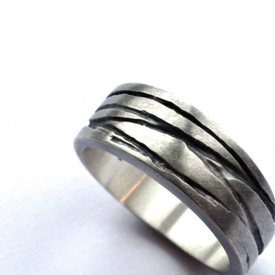 Silver Texture Bound Ring - Custom Jewellery By All Uniqueness