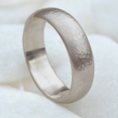 Mens 6mm Hammered Ring In Gold - Custom Jewellery By All Uniqueness