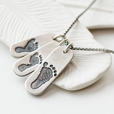 Mens Footprint Trio Tag Necklace - Custom Jewellery By All Uniqueness