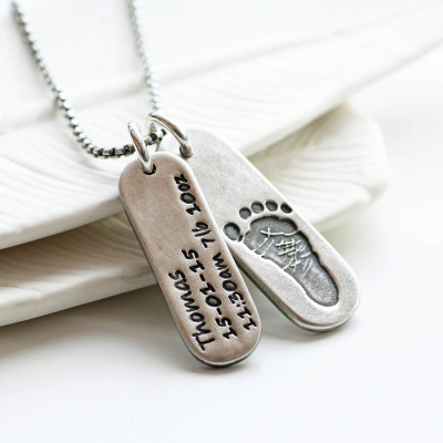 Mens Footprint Tag Necklace - Custom Jewellery By All Uniqueness
