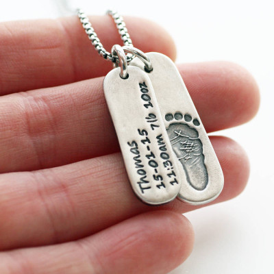 Mens Footprint Tag Necklace - Custom Jewellery By All Uniqueness