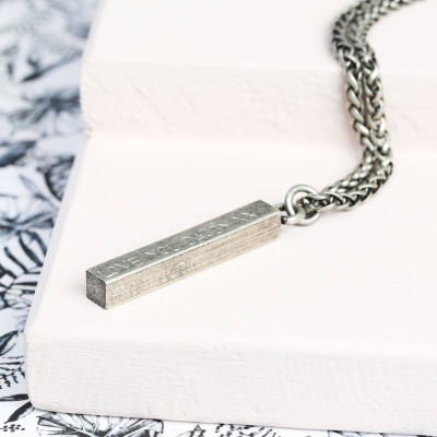 Mens Metal Bar Necklace - Custom Jewellery By All Uniqueness