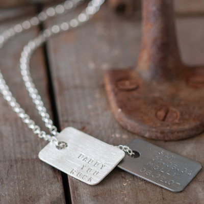 Mens Silver Tag Necklace - Custom Jewellery By All Uniqueness