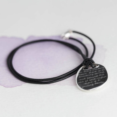 Mens Silver Quote Necklace - Custom Jewellery By All Uniqueness