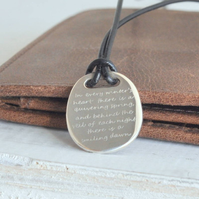 Mens Silver Quote Necklace - Custom Jewellery By All Uniqueness