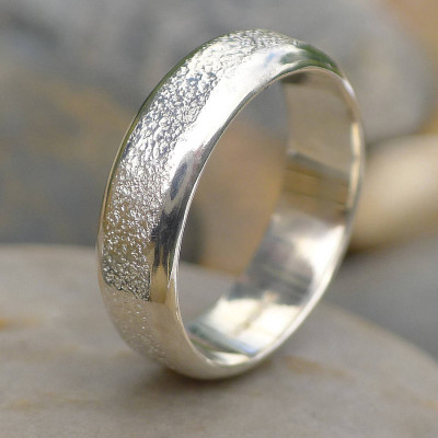 Mens Silver Ring With Concrete Texture - Custom Jewellery By All Uniqueness