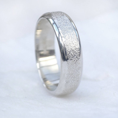 Mens Silver Ring With Concrete Texture - Custom Jewellery By All Uniqueness
