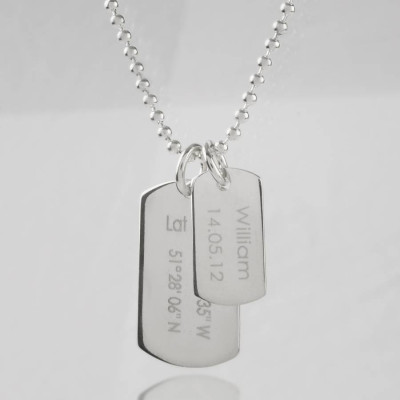 Mens Birth Day Celebration Dog Tags Necklace - Custom Jewellery By All Uniqueness