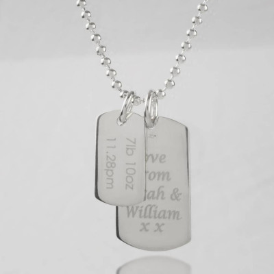 Mens Birth Day Celebration Dog Tags Necklace - Custom Jewellery By All Uniqueness