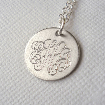 Mens Classic Silver Monogram Necklace - Custom Jewellery By All Uniqueness