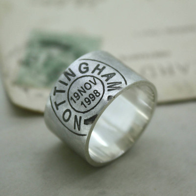 Mens Place And Date Ring - Custom Jewellery By All Uniqueness
