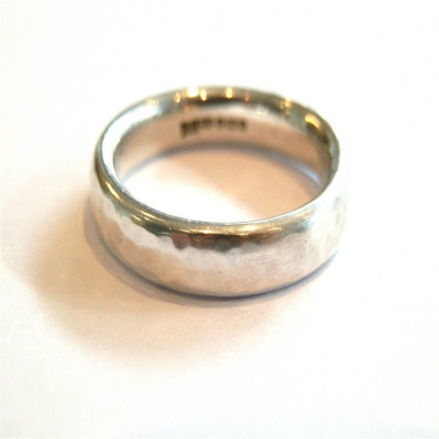 Mens Silver Hammered Ring - Custom Jewellery By All Uniqueness