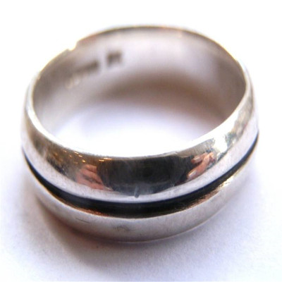 Mens Silver Oxidized Band Ring - Custom Jewellery By All Uniqueness