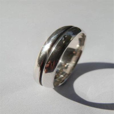 Mens Silver Oxidized Band Ring - Custom Jewellery By All Uniqueness