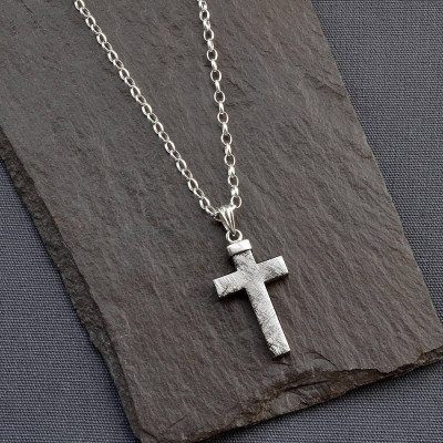 Meteorite And Silver Cross Necklace - Custom Jewellery By All Uniqueness
