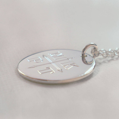 Engraved Monogram Arrows Necklace - Custom Jewellery By All Uniqueness