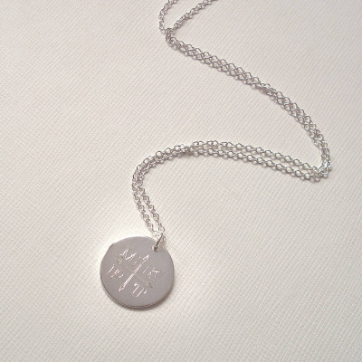 Engraved Monogram Arrows Necklace - Custom Jewellery By All Uniqueness