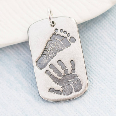 Handprint Footprint Dog Tag - Custom Jewellery By All Uniqueness