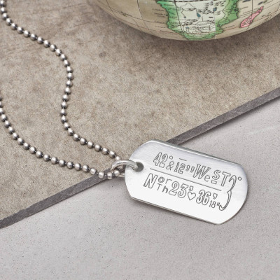 Location Coordinates Silver Necklace - Custom Jewellery By All Uniqueness