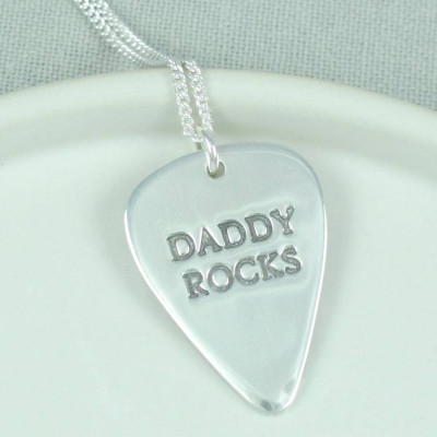 Mens Silver Plectrum Necklace - Custom Jewellery By All Uniqueness
