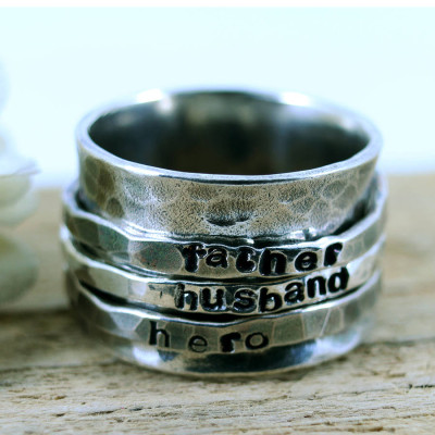 Mens Silver Spinner Ring - Custom Jewellery By All Uniqueness