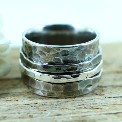 Mens Silver Spinner Ring - Custom Jewellery By All Uniqueness
