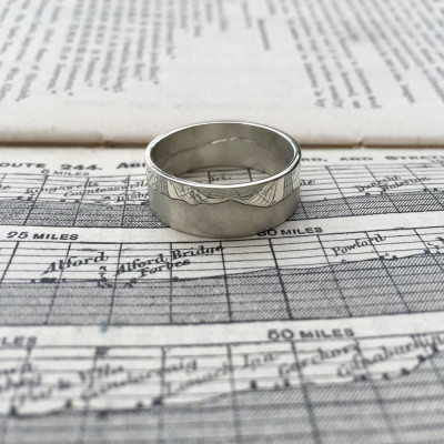 Mountain Landscape Skyline Ring - Custom Jewellery By All Uniqueness