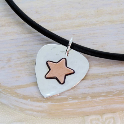 Silver And Copper Guitar Pick - Custom Jewellery By All Uniqueness