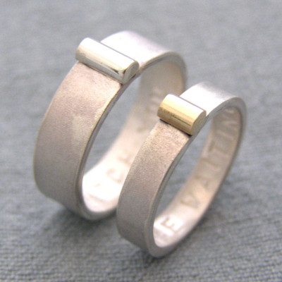 Silver And Gold His And Hers Rings - Custom Jewellery By All Uniqueness