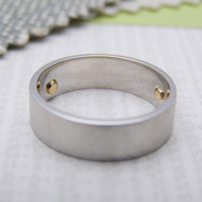 Silver And Gold Rivet Rings - Custom Jewellery By All Uniqueness