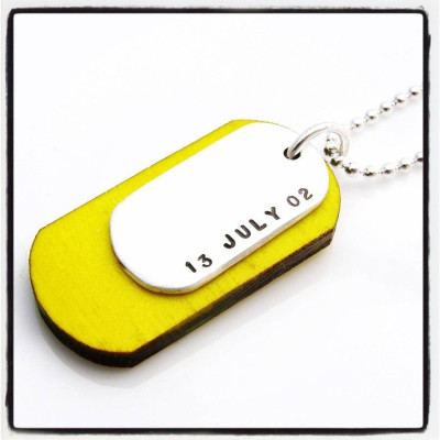 Silver And Wood Dog Tags - Custom Jewellery By All Uniqueness