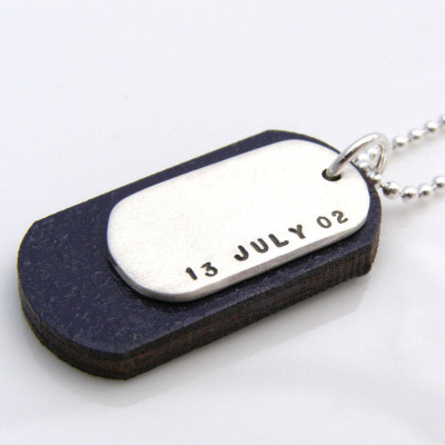 Silver And Wood Dog Tags - Custom Jewellery By All Uniqueness