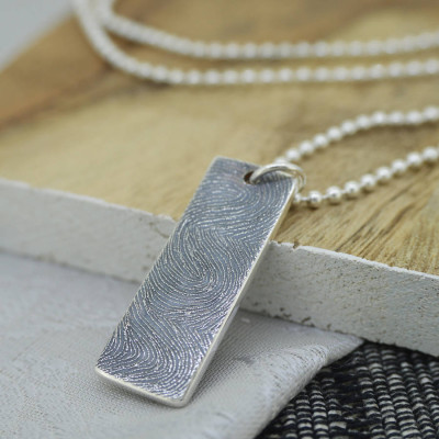 Silver Ink Fingerprint Necklace - Custom Jewellery By All Uniqueness