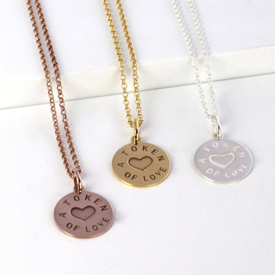 Silver And Gold Love Token Pendant - Custom Jewellery By All Uniqueness