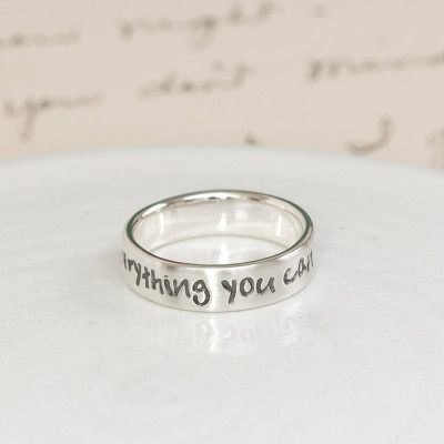 Silver Script Ring - Custom Jewellery By All Uniqueness