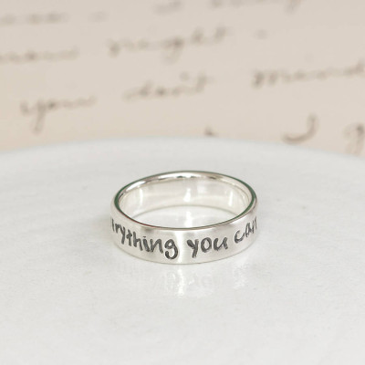 Silver Script Ring - Custom Jewellery By All Uniqueness