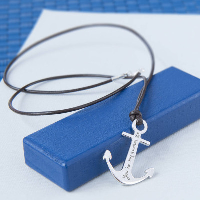 Mens Silver Anchor Necklace - Custom Jewellery By All Uniqueness
