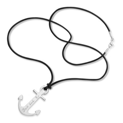 Mens Silver Anchor Necklace - Custom Jewellery By All Uniqueness