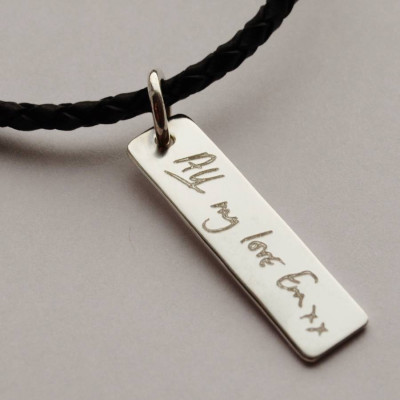 Your Handwriting Leather Necklace - Custom Jewellery By All Uniqueness