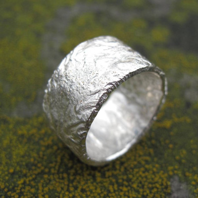 Silver Rocky Outcrop Broad Ring - Custom Jewellery By All Uniqueness