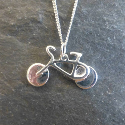 Silver Bicycle Pendant And Chain - Custom Jewellery By All Uniqueness