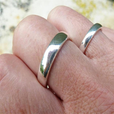 Silver Comfort Fit Wedding Ring Set - Custom Jewellery By All Uniqueness