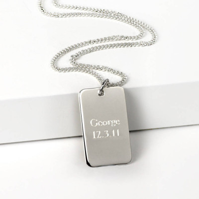 Silver Dog Tag Necklace - Custom Jewellery By All Uniqueness