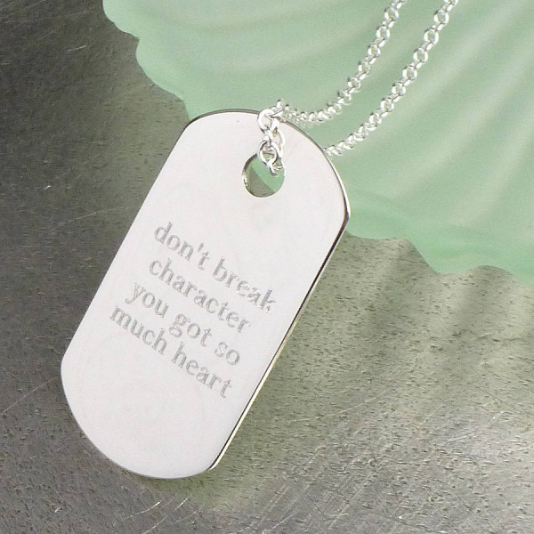 Silver Dog Tag Pendant - Custom Jewellery By All Uniqueness