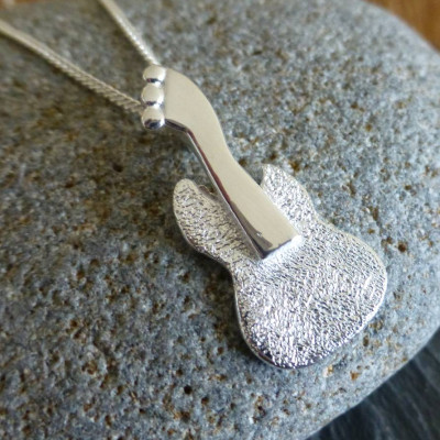 Silver Guitar Pendant And Chain - Custom Jewellery By All Uniqueness