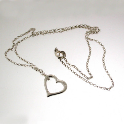 Valentines Silver Heart Necklace - Custom Jewellery By All Uniqueness