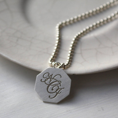 Silver Monogram Necklace - Custom Jewellery By All Uniqueness