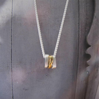 Silver Ovals Necklace With Gold - Custom Jewellery By All Uniqueness