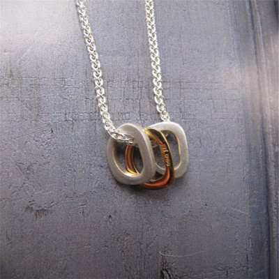 Silver Ovals Necklace With Gold - Custom Jewellery By All Uniqueness