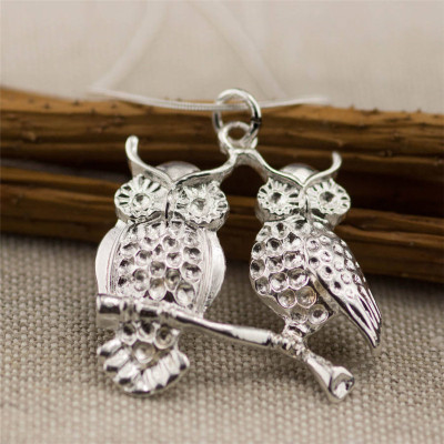 Silver Perched Owls Pendant - Custom Jewellery By All Uniqueness